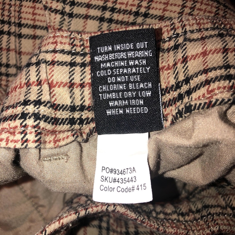 RSQ Pants Men's Size Large Beige Plaid Pull On Pants Elastic Waist Casual Pocket - Picture 15 of 16